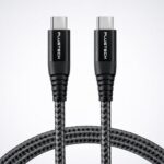 Plugtech 5A 65W Fast Charging USB C to Type C Braided Cable (1M) - 480Mbps Data Sync, Durable, Reliable & Compatible with Type C Devices, Smartphone, Tablet, Laptop_1