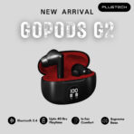 Plugtech GoPods G2 TWS Earbuds – Bluetooth 5.4, Deep Bass, 30H Battery Experience crystal-clear audio and all-day comfort with Plugtech GoPods G2. Featuring Bluetooth 5.4, HD stereo sound, 30-hour battery life, and a sweat-resistant design, these Made in India TWS earbuds are perfect for music, calls, and workouts_Black_2