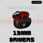 Plugtech GoPods G2 TWS Earbuds – Bluetooth 5.4, Deep Bass, 30H Battery Experience crystal-clear audio and all-day comfort with Plugtech GoPods G2. Featuring Bluetooth 5.4, HD stereo sound, 30-hour battery life, and a sweat-resistant design, these Made in India TWS earbuds are perfect for music, calls, and workouts_Black_1