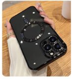Plugtech TPU Designed for iPhone 15 Pro Max Luxury Electroplating Case [Magnetic MagSafe] [Integrated Lens Protection] Back Cover Case for iPhone 15 Pro Max (Black) - Image 3