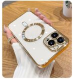 Plugtech TPU Designed for iPhone 15 Pro Luxury Electroplating Case [Magnetic MagSafe] [Integrated Lens Protection] Back Cover Case for iPhone 15 Pro (Silver) - Image 7