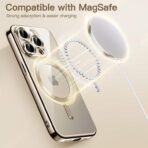 Plugtech TPU Designed for iPhone 15 Pro Max Luxury Electroplating Case [Magnetic MagSafe] [Integrated Lens Protection] Back Cover Case for iPhone 15 Pro Max (Blue) - Image 8