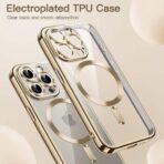 Plugtech TPU Designed for iPhone 15 Pro Max Luxury Electroplating Case [Magnetic MagSafe] [Integrated Lens Protection] Back Cover Case for iPhone 15 Pro Max (Blue) - Image 5